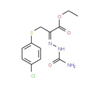 Ethyl 2-[2-(aminocarbonyl)hydrazono]-3-[(4-chlorophenyl)sulfanyl]propanoate - chemical structure image