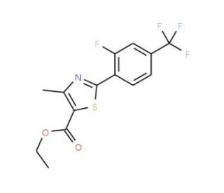 Ethyl 2-[2-fluoro-4-(trifluoromethyl)phenyl]-4-methyl-1,3-thiazole-5-carboxylate (CAS 317319-35-0) - chemical structure image