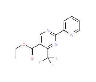 Ethyl 2-(2-pyridinyl)-4-(trifluoromethyl)-5-pyrimidine carboxylate (CAS 866132-66-3) - chemical structure image