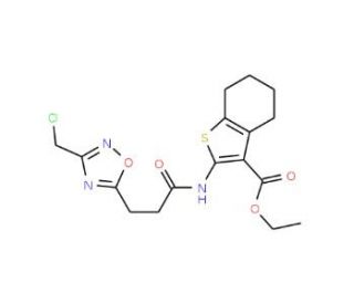 ethyl 2-({3-[3-(chloromethyl)-1,2,4-oxadiazol-5-yl]propanoyl}amino)-4,5,6,7-tetrahydro-1-benzothiophene-3-carboxylate - chemi