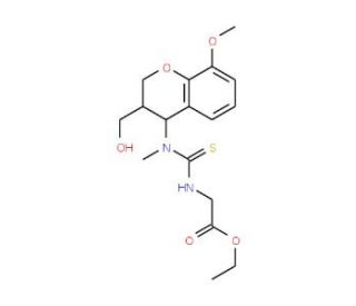 Ethyl 2-({[[3-(hydroxymethyl)-8-methoxy-3,4-dihydro-2H-chromen-4-yl](methyl)amino]carbothioyl} amino - chemical structure ima