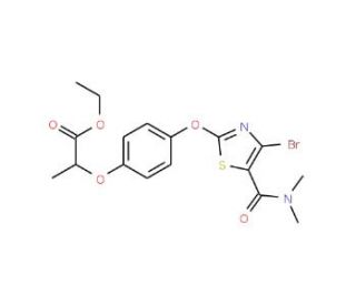 Ethyl 2-{4-[4-bromo-5-(dimethylcarbamoyl)thiazol-2-yloxy]phenoxy}propanoate - chemical structure image