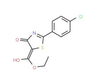 Ethyl 2-(4-chlorophenyl)-4-hydroxy-1,3-thiazole-5-carboxylate (CAS 263016-08-6) - chemical structure image