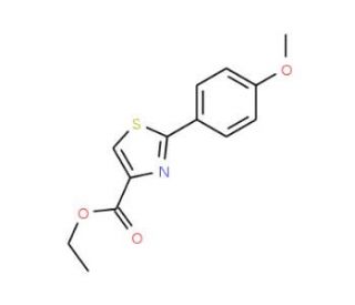 Ethyl 2-(4-methoxyphenyl)-1,3-thiazole-4-carboxylate (CAS 57677-79-9) - chemical structure image