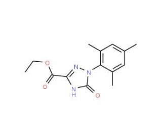 Ethyl 2,5-dihydro-5-oxo-1-(2,4,6-trimethylphenyl)-1H-1,2,4-triazole-3-carboxylate - chemical structure image