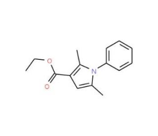 Ethyl 2,5-dimethyl-1-phenyl-1H-pyrrole-3-carboxylate (CAS 76546-68-4) - chemical structure image