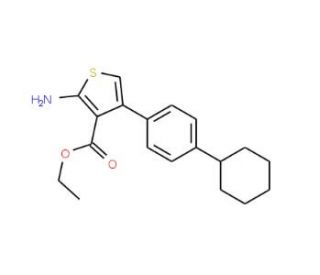 Ethyl 2-amino-4-(4-cyclohexylphenyl)thiophene-3-carboxylate (CAS 351156-51-9) - chemical structure image