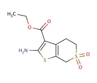 ethyl 2-amino-4,7-dihydro-5H-thieno[2,3-c]thiopyran-3-carboxylate 6,6-dioxide - chemical structure image