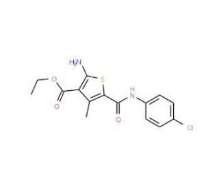 Ethyl 2-amino-5-{[(4-chlorophenyl)amino]carbonyl}-4-methylthiophene-3-carboxylate - chemical structure image