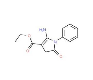 ethyl 2-amino-5-oxo-1-phenyl-4,5-dihydro-1H-pyrrole-3-carboxylate - chemical structure image