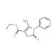 ethyl 2-amino-5-oxo-1-phenyl-4,5-dihydro-1H-pyrrole-3-carboxylate - chemical structure image