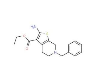 Ethyl 2-amino-6-benzyl-4,5,6,7-tetrahydrothieno [2,3-c]pyridine-3-carboxylate (CAS 24237-54-5) - chemical structure image