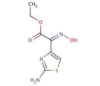 Ethyl 2-amino-α-(hydroxyimino)-4-thiazoleacetate, predominantly syn (CAS 64485-82-1) - chemical structure image