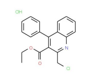 ethyl 2-(chloromethyl)-4-phenylquinoline-3-carboxylate hydrochloride (CAS 126334-84-7) - chemical structure image