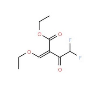 Ethyl 2-(ethoxymethylidene)-4,4-difluoro-3-oxobutanoate (CAS 176969-33-8) - chemical structure image