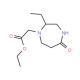 Ethyl (2-ethyl-5-oxo-1,4-diazepan-1-yl)acetate - chemical structure image