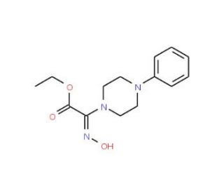 Ethyl 2-(hydroxyimino)-2-(4-phenylpiperazino)-acetate - chemical structure image