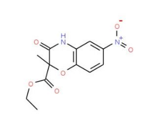 Ethyl 2-methyl-6-nitro-3-oxo-3,4-dihydro-2H-1,4-benzoxazine-2-carboxylate (CAS 154365-37-4) - chemical structure image