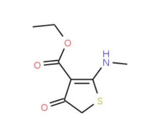 Ethyl 2-(methylamino)-4-oxo-4,5-dihydro-3-thiophenecarboxylate (CAS 886360-78-7) - chemical structure image