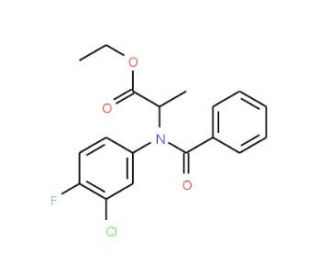 Ethyl 2-(N-benzoyl-3-chloro-4-fluoroanilino)propanoate (CAS 34029-27-1) - chemical structure image