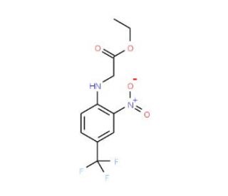 Ethyl {[2-nitro-4-(trifluoromethyl)phenyl]amino}acetate (CAS 735-40-0) - chemical structure image