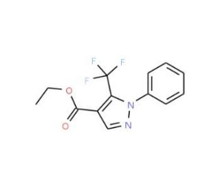 Ethyl 2-phenyl-3-(trifluoromethyl)-1H-pyrazole-4-carboxylate (CAS 112055-34-2) - chemical structure image