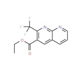 Ethyl 2-(trifluoromethyl)-1,8-naphthyridine-3-carboxylate (CAS 252959-76-5) - chemical structure image