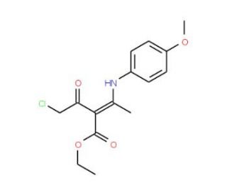 Ethyl (2E)-2-(chloroacetyl)-3-[(4-methoxyphenyl)amino]but-2-enoate - chemical structure image