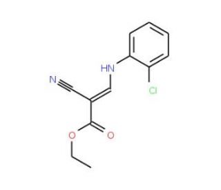 ethyl (2Z)-3-[(2-chlorophenyl)amino]-2-cyanoacrylate (CAS 7510-65-8) - chemical structure image