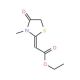 ethyl (2Z)-(3-methyl-4-oxo-1,3-thiazolidin-2-ylidene)acetate (CAS 27653-75-4) - chemical structure image