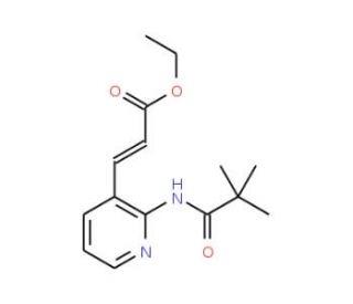Ethyl 3-(2-trimethylacetamido-3-pyridyl)acrylate (CAS 882029-13-2) - chemical structure image