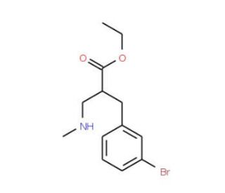 Ethyl 3-(3-bromo-phenyl)-2-methylaminomethyl-propionate - chemical structure image
