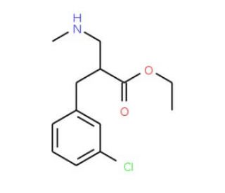 Ethyl 3-(3-chloro-phenyl)-2-methylaminomethyl-propionate (CAS 886366-08-1) - chemical structure image