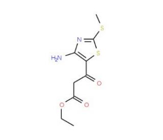 Ethyl 3-(4-amino-2-methylthiothiazol-5-yl)-3-oxopropanoate (CAS 65095-75-2) - chemical structure image