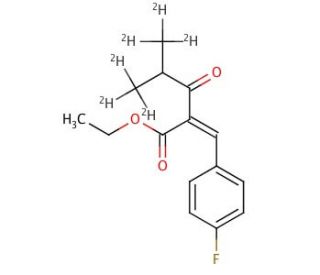 Ethyl 3-(4-Fluorophenyl)-2-(2-methylpropionyl)propenoate-d6 - chemical structure image