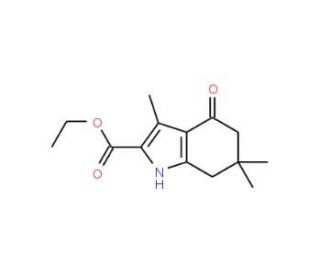 ethyl 3,6,6-trimethyl-4-oxo-4,5,6,7-tetrahydro-1H-indole-2-carboxylate (CAS 37711-24-3) - chemical structure image