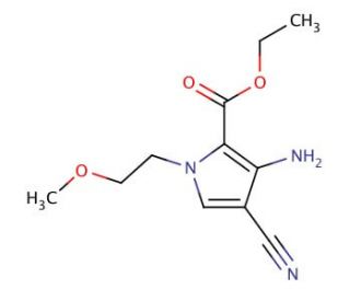 ethyl 3-amino-4-cyano-1-(2-methoxyethyl)-1H-pyrrole-2-carboxylate - chemical structure image