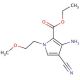 ethyl 3-amino-4-cyano-1-(2-methoxyethyl)-1H-pyrrole-2-carboxylate - chemical structure image