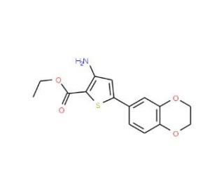 ethyl 3-amino-5-(2,3-dihydro-1,4-benzodioxin-6-yl)thiophene-2-carboxylate - chemical structure image