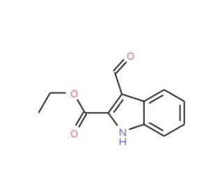 Ethyl 3-formyl-1H-indole-2-carboxylate (CAS 18450-27-6) - chemical structure image