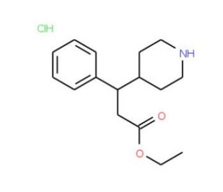 ethyl 3-phenyl-3-(piperidin-4-yl)propanoate hydrochloride (CAS 1171672-92-6) - chemical structure image