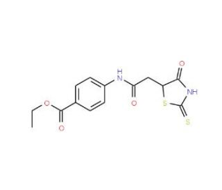 Ethyl 4-{[(2-mercapto-4-oxo-4,5-dihydro-1,3-thiazol-5-yl)acetyl]amino}benzoate - chemical structure image