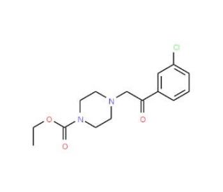 Ethyl 4-[2-(3-chlorophenyl)-2-oxoethyl]tetrahydro-1(2H)-pyrazinecarboxylate (CAS 486439-06-9) - chemical structure image