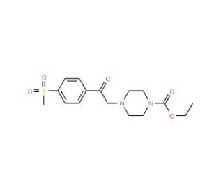 Ethyl 4-{2-[4-(methylsulfonyl)phenyl]-2-oxoethyl}tetrahydro-1(2H)-pyrazinecarboxylate - chemical structure image
