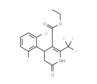Ethyl 4-(2-chloro-6-fluorophenyl)-1,2,3,4-tetrahydro-6-(tfm)pyrid-2-one-5-carboxylate - chemical structure image