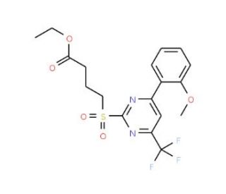 Ethyl 4-{[4-(2-methoxyphenyl)-6-(trifluoromethyl)-pyrimidin-2-yl]sulfonyl}butanoate - chemical structure image