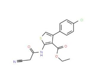 Ethyl 4-(4-chlorophenyl)-2-[(cyanoacetyl)amino]-thiophene-3-carboxylate - chemical structure image
