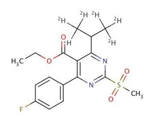 Ethyl 4-(4-Fluorophenyl)-6-isopropyl-2-(methylsulfonyl)pyrimidine-5-carboxylate-d6 (CAS 1185128-49-7) - chemical structure im