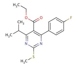 Ethyl 4-(4-Fluorophenyl)-6-isopropyl-2-methylthiopyrimidine-5-carboxylate (CAS 147118-27-2) - chemical structure image
