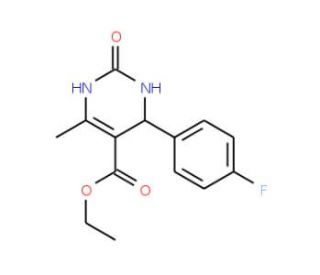 Ethyl 4-(4-fluorophenyl)-6-methyl-2-(1H,3H)-pyrimidone-5-carboxylate (CAS 5937-24-6) - chemical structure image
